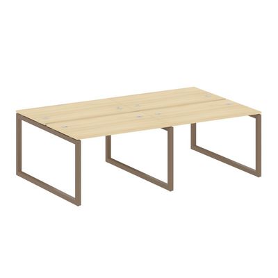 Metal System Quattro 5x5 50БО.СМ-4.2 (Акация лорка/Мокко) Рабочая станция на 4 раб.места на О-образном м/к