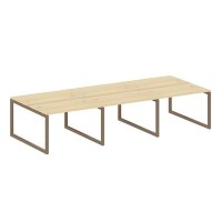 Metal System Quattro 5x5 50БО.СМ-6.2 (Акация лорка/Мокко) Рабочая станция на 6 раб.мест на О-образном м/к