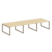 Metal System Quattro 5x5 50БО.СМ-6.3 (Акация лорка/Мокко) Рабочая станция на 6 раб.мест на О-образном м/к