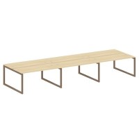 Metal System Quattro 5x5 50БО.СМ-6.4 (Акация лорка/Мокко) Рабочая станция на 6 раб.мест на О-образном м/к