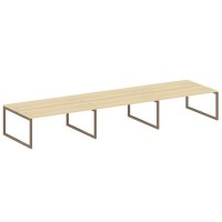 Metal System Quattro 5x5 50БО.СМ-6.5 (Акация лорка/Мокко) Рабочая станция на 6 раб.мест на О-образном м/к