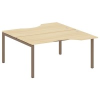 Metal System Quattro 5x5 50БП.РАС-СА-2.1 (Акация лорка/Мокко) Рабочая станция криволинейная на П-образном м/к