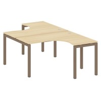 Metal System Quattro 5x5 50БП.РАС-СА-2.3 (Акация лорка/Мокко) Рабочая станция криволинейная на П-образном м/к