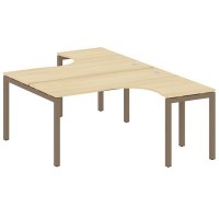 Metal System Quattro 5x5 50БП.РАС-СА-2.4 (Акация лорка/Мокко) Рабочая станция криволинейная на П-образном м/к