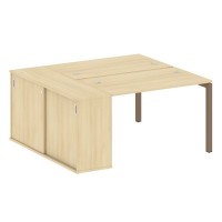 Metal System Quattro 5x5 50БП.РС-СШК-1.2 (Акация лорка/Мокко) Рабочая станция на П-образном м/к с опорным шкафом-купе