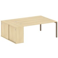 Metal System Quattro 5x5 50БП.РС-СШК-1.5 (Акация лорка/Мокко) Рабочая станция на П-образном м/к с опорным шкафом-купе