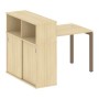 Metal System Quattro 5x5 50БП.РС-СШК-3.1 (Акация лорка/Мокко) Стол письменный на П-образном м/к с опорным шкафом-купе