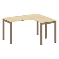 Metal System Quattro 5x5 50БП.СА-3 Пр (Акация лорка/Мокко) Стол криволинейный правый на П-образном м/к