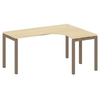 Metal System Quattro 5x5 50БП.СА-4 Пр (Акация лорка/Мокко) Стол криволинейный правый на П-образном м/к