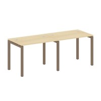 Metal System Quattro 5x5 50БП.СМ-2.1 (Акация лорка/Мокко) Рабочая станция на 2 раб.места на П-образном м/к