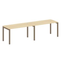 Metal System Quattro 5x5 50БП.СМ-2.3 (Акация лорка/Мокко) Рабочая станция на 2 раб.места на П-образном м/к