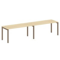 Metal System Quattro 5x5 50БП.СМ-2.4 (Акация лорка/Мокко) Рабочая станция на 2 раб.места на П-образном м/к