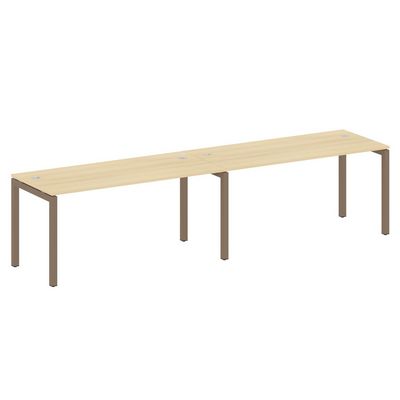 Metal System Quattro 5x5 50БП.СМ-2.4 (Акация лорка/Мокко) Рабочая станция на 2 раб.места на П-образном м/к