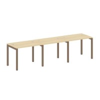 Metal System Quattro 5x5 50БП.СМ-3.1 (Акация лорка/Мокко) Рабочая станция на 3 раб.места на П-образном м/к