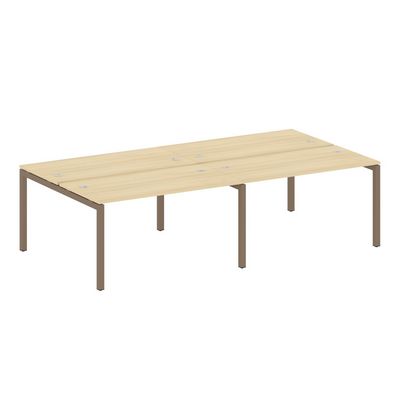 Metal System Quattro 5x5 50БП.СМ-4.3 (Акация лорка/Мокко) Рабочая станция на 4 раб.места на П-образном м/к