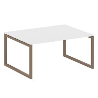 Metal System Quattro 5x5 50БО.ПРГ-1.4 (Белый/Мокко) Переговорный стол на О-образном м/к