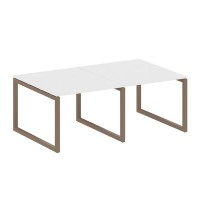 Metal System Quattro 5x5 50БО.ПРГ-2.1 (Белый/Мокко) Переговорный стол на О-образном м/к