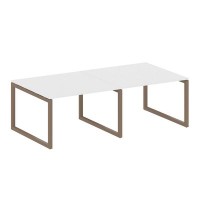 Metal System Quattro 5x5 50БО.ПРГ-2.2 (Белый/Мокко) Переговорный стол на О-образном м/к