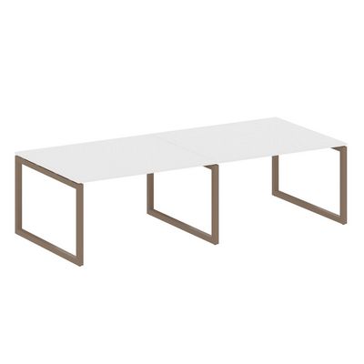 Metal System Quattro 5x5 50БО.ПРГ-2.3 (Белый/Мокко) Переговорный стол на О-образном м/к