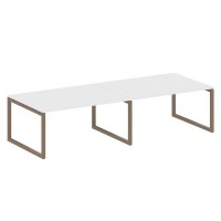 Metal System Quattro 5x5 50БО.ПРГ-2.4 (Белый/Мокко) Переговорный стол на О-образном м/к