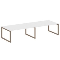 Metal System Quattro 5x5 50БО.ПРГ-2.5 (Белый/Мокко) Переговорный стол на О-образном м/к