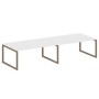 Metal System Quattro 5x5 50БО.ПРГ-2.5 (Белый/Мокко) Переговорный стол на О-образном м/к
