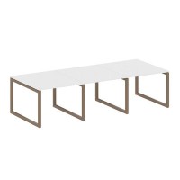 Metal System Quattro 5x5 50БО.ПРГ-3.1 (Белый/Мокко) Переговорный стол на О-образном м/к