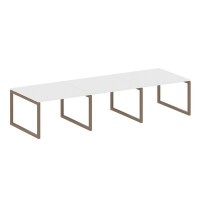 Metal System Quattro 5x5 50БО.ПРГ-3.2 (Белый/Мокко) Переговорный стол на О-образном м/к
