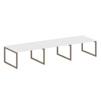 Metal System Quattro 5x5 50БО.ПРГ-3.3 (Белый/Мокко) Переговорный стол на О-образном м/к
