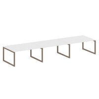 Metal System Quattro 5x5 50БО.ПРГ-3.4 (Белый/Мокко) Переговорный стол на О-образном м/к
