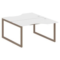 Metal System Quattro 5x5 50БО.РАС-СА-2.2 (Белый/Мокко) Рабочая станция криволинейная на О-образном м/к