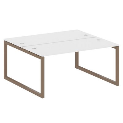 Metal System Quattro 5x5 50БО.РАС-СП-2.4 (Белый/Мокко) Рабочая станция на О-образном м/к