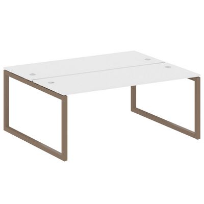 Metal System Quattro 5x5 50БО.РАС-СП-2.5 (Белый/Мокко) Рабочая станция на О-образном м/к