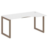 Metal System Quattro 5x5 50БО.СА-1 Пр (Белый/Мокко) Стол криволинейный правый на О-образном м/к