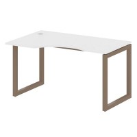 Metal System Quattro 5x5 50БО.СА-2 Л (Белый/Мокко) Стол криволинейный левый на О-образном м/к