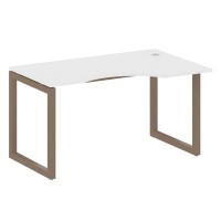 Metal System Quattro 5x5 50БО.СА-2 Пр (Белый/Мокко) Стол криволинейный правый на О-образном м/к