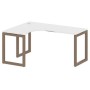 Metal System Quattro 5x5 50БО.СА-4 Л (Белый/Мокко) Стол криволинейный левый на О-образном м/к