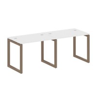 Metal System Quattro 5x5 50БО.СМ-2.1 (Белый/Мокко) Рабочая станция на 2 раб.места на О-образном м/к