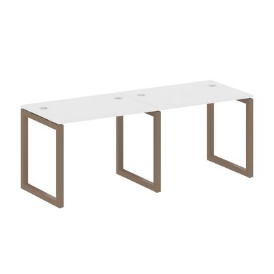 Metal System Quattro 5x5 50БО.СМ-2.1 (Белый/Мокко) Рабочая станция на 2 раб.места на О-образном м/к