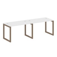 Metal System Quattro 5x5 50БО.СМ-2.2 (Белый/Мокко) Рабочая станция на 2 раб.места на О-образном м/к