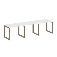 Metal System Quattro 5x5 50БО.СМ-3.1 (Белый/Мокко) Рабочая станция на 3 раб.места на О-образном м/к