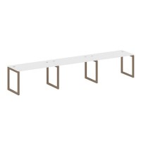 Metal System Quattro 5x5 50БО.СМ-3.3 (Белый/Мокко) Рабочая станция на 3 раб.места на О-образном м/к