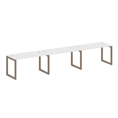 Metal System Quattro 5x5 50БО.СМ-3.3 (Белый/Мокко) Рабочая станция на 3 раб.места на О-образном м/к