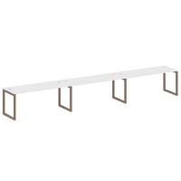 Metal System Quattro 5x5 50БО.СМ-3.5 (Белый/Мокко) Рабочая станция на 3 раб.места на О-образном м/к