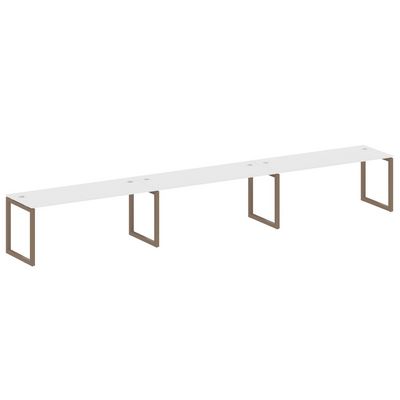 Metal System Quattro 5x5 50БО.СМ-3.5 (Белый/Мокко) Рабочая станция на 3 раб.места на О-образном м/к