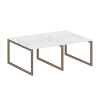 Metal System Quattro 5x5 50БО.СМ-4.1 (Белый/Мокко) Рабочая станция на 4 раб.места на О-образном м/к