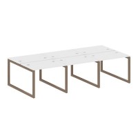 Metal System Quattro 5x5 50БО.СМ-6.1 (Белый/Мокко) Рабочая станция на 6 раб.мест на О-образном м/к