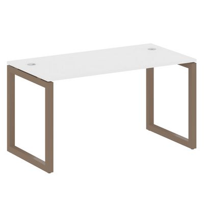 Metal System Quattro 5x5 50БО.СП-3 (Белый/Мокко) Стол письменный на О-образном м/к