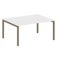 Metal System Quattro 5x5 50БП.ПРГ-1.4 (Белый/Мокко) Переговорный стол на П-образном м/к