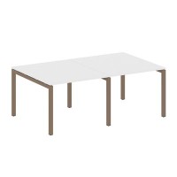 Metal System Quattro 5x5 50БП.ПРГ-2.1 (Белый/Мокко) Переговорный стол на П-образном м/к